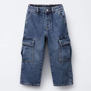 ZARA Blue Cargo Jeans for 3T